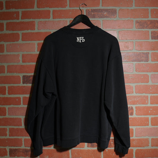 VTG NFL Oakland Raiders Embroidered Football Crewneck