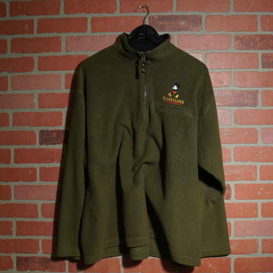 VTG Disneyland Fleece Green Quarter-Zip Jacket