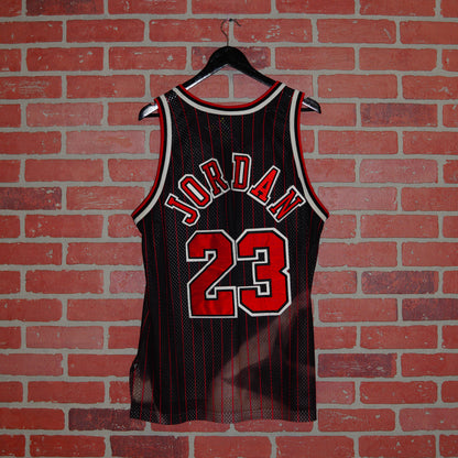 VTG Sunfaded Champion NBA Chicago Bulls Jordan Pinstripe Jersey