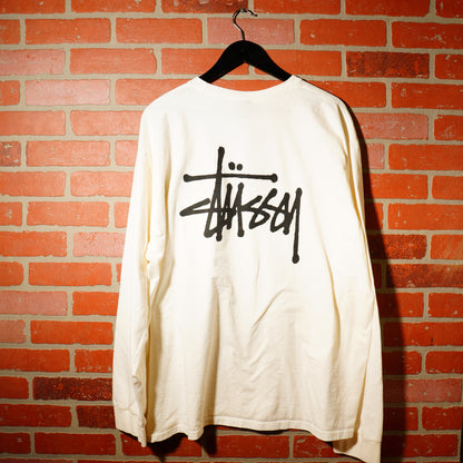 Stussy Logo White L/S Tee