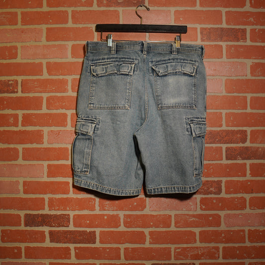 VTG Faded Glory Denim Cargo Jean Shorts