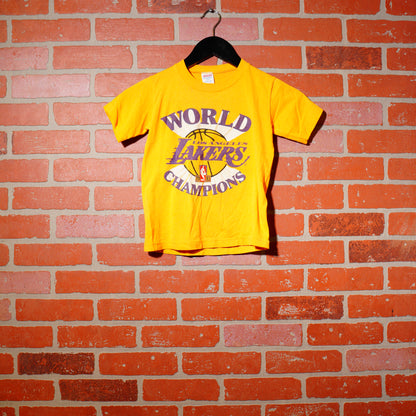 True VTG Youth 1985 NBA Los Angeles Lakers World Champs Tee