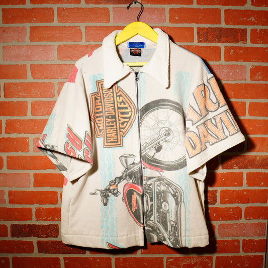 VTG 80s/90s HARLEY DAVIDSON ALL OVER PRINT SHIRT