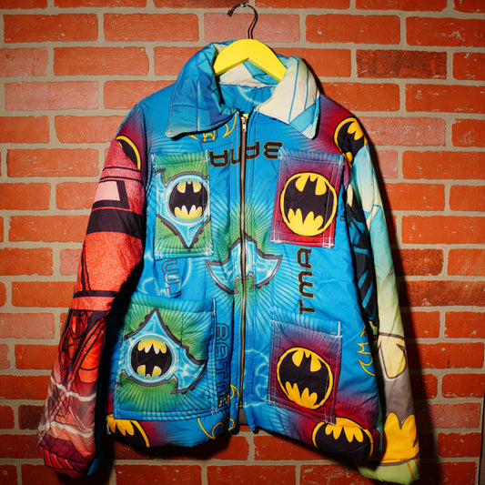 VTG 90s ALL OVER PRINT BATMAN COMFORTER JACKET