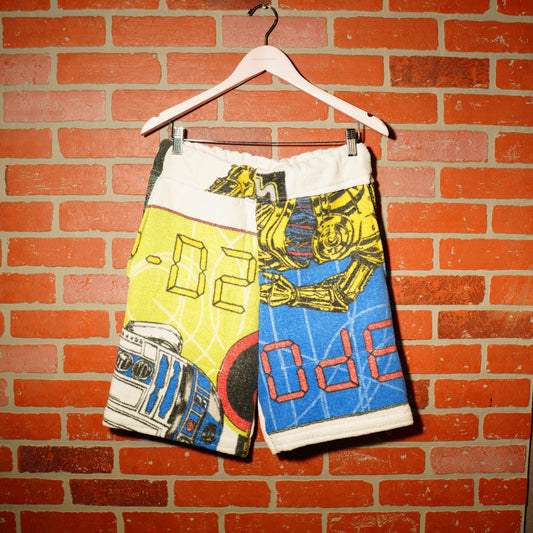 VTG 1996 R2D2 CP30 BEACH TOWEL SHORTS