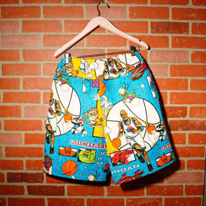 VTG 1996 ALL OVER PRINT SPACE JAM BLANKET SHORTS