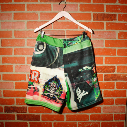 VTG 90s MONSTER TRUCK RACING BLANKET SHORTS