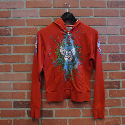 VTG Y2K Women's Zip-Up Red Hoodie (34)