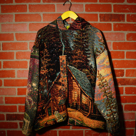 VTG 90s ALL OVER PRINT THOMAS KINKADE HOODIE