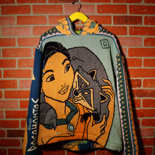 VTG DISNEY 1995 POCAHONTAS WOVEN TAPESTRY HOODIE