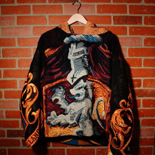 VTG HARRY POTTER ALL OVER PRINT WOVEN TAPESTRY HOODIE