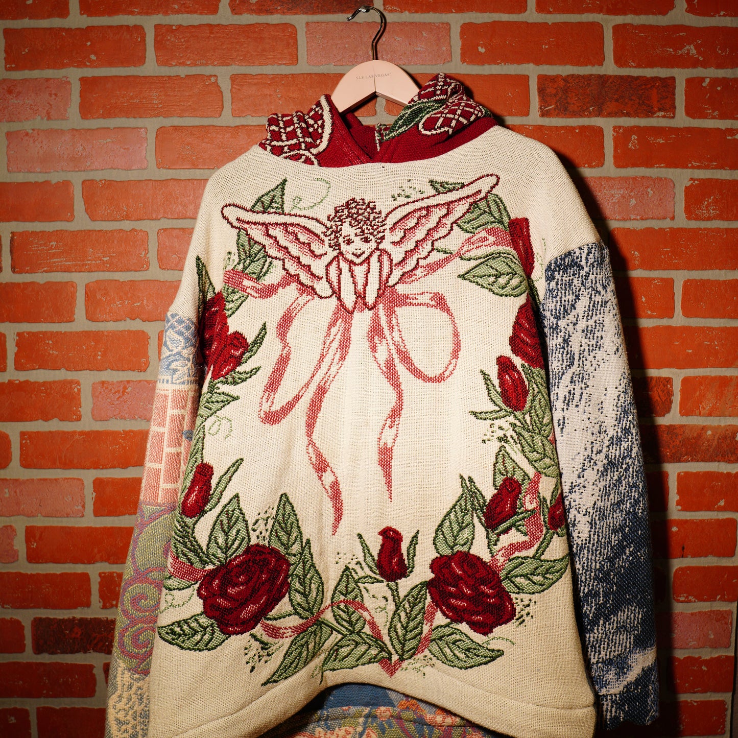 VTG FLORAL ANGELS ALL OVER PRINT HOODIE