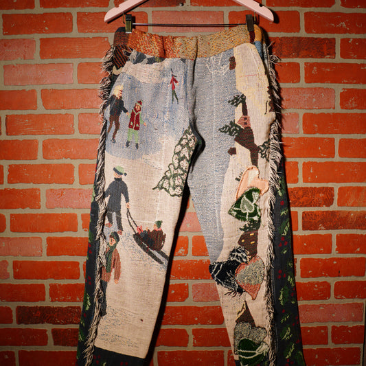 VTG 90s WINTER WONDERLAND WOVWN TAPESTRY PANTS