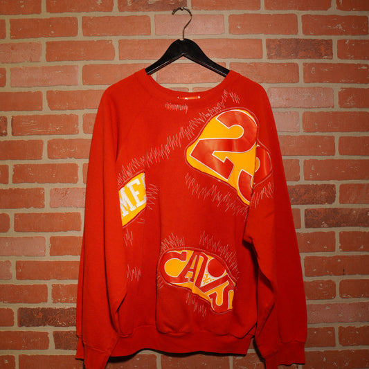 Trevs1of1 Red NBA LeBron James Jersey Crewneck