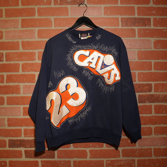 Trevs1of1 Navy NBA LeBron James Jersey Crewneck