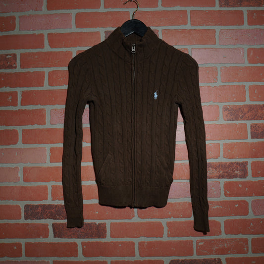 Women's Polo Zip-Up Knit Sweater (37)