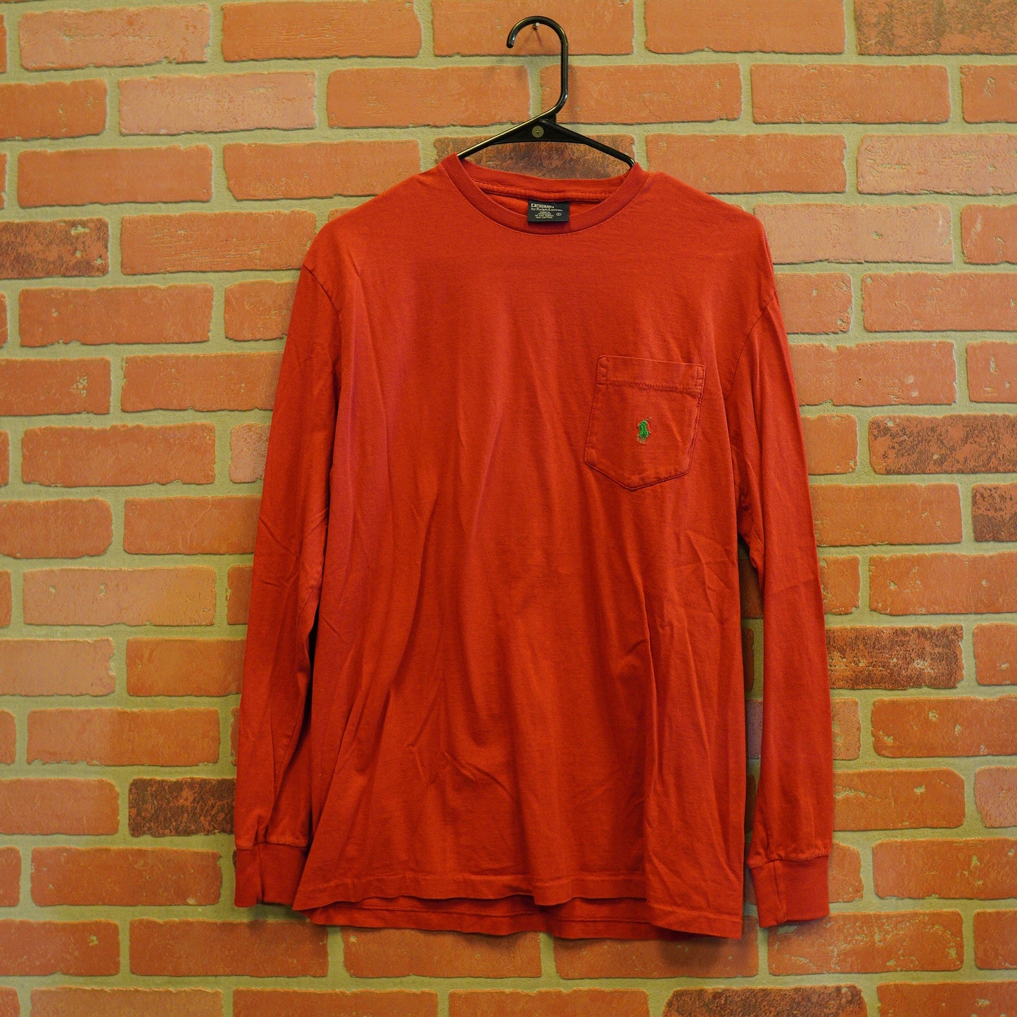 Polo By Ralph Lauren Green Horse Pocket L/S Tee (38)