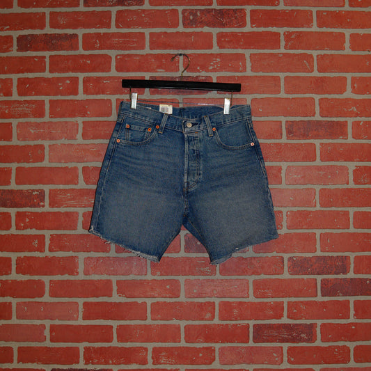 DS Levis 501 Stretch Blue Denim Jean Shorts