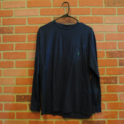 Polo By Ralph Lauren Navy Pocket L/S Tee (38)