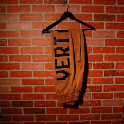 Vertabrae Black Logo Brown Sweatpants