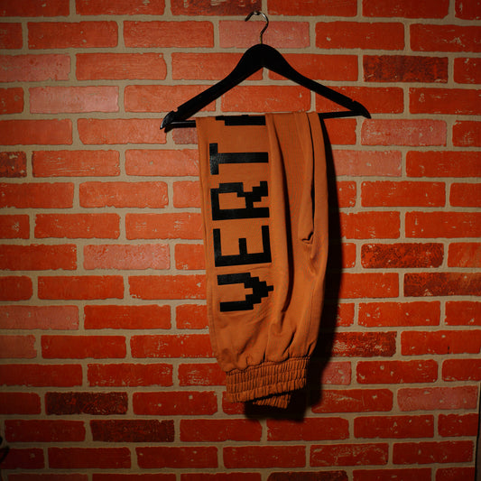 Vertabrae Black Logo Brown Sweatpants