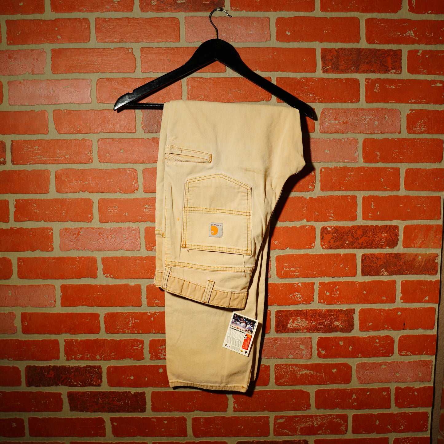 VTG Distressed Carhartt White Cargo Work Wear Pants