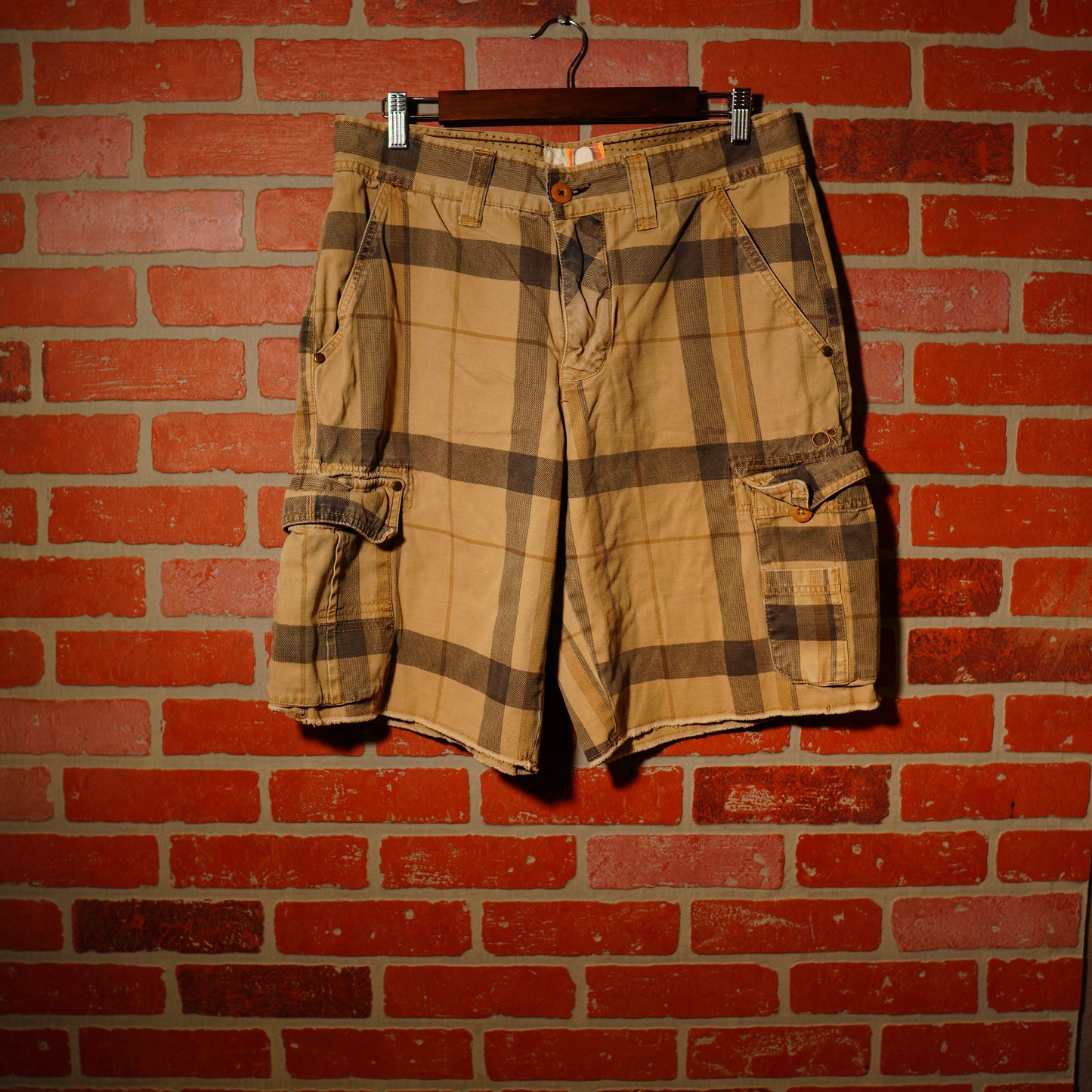 VTG Y2K OP Plaid Cargo Shorts