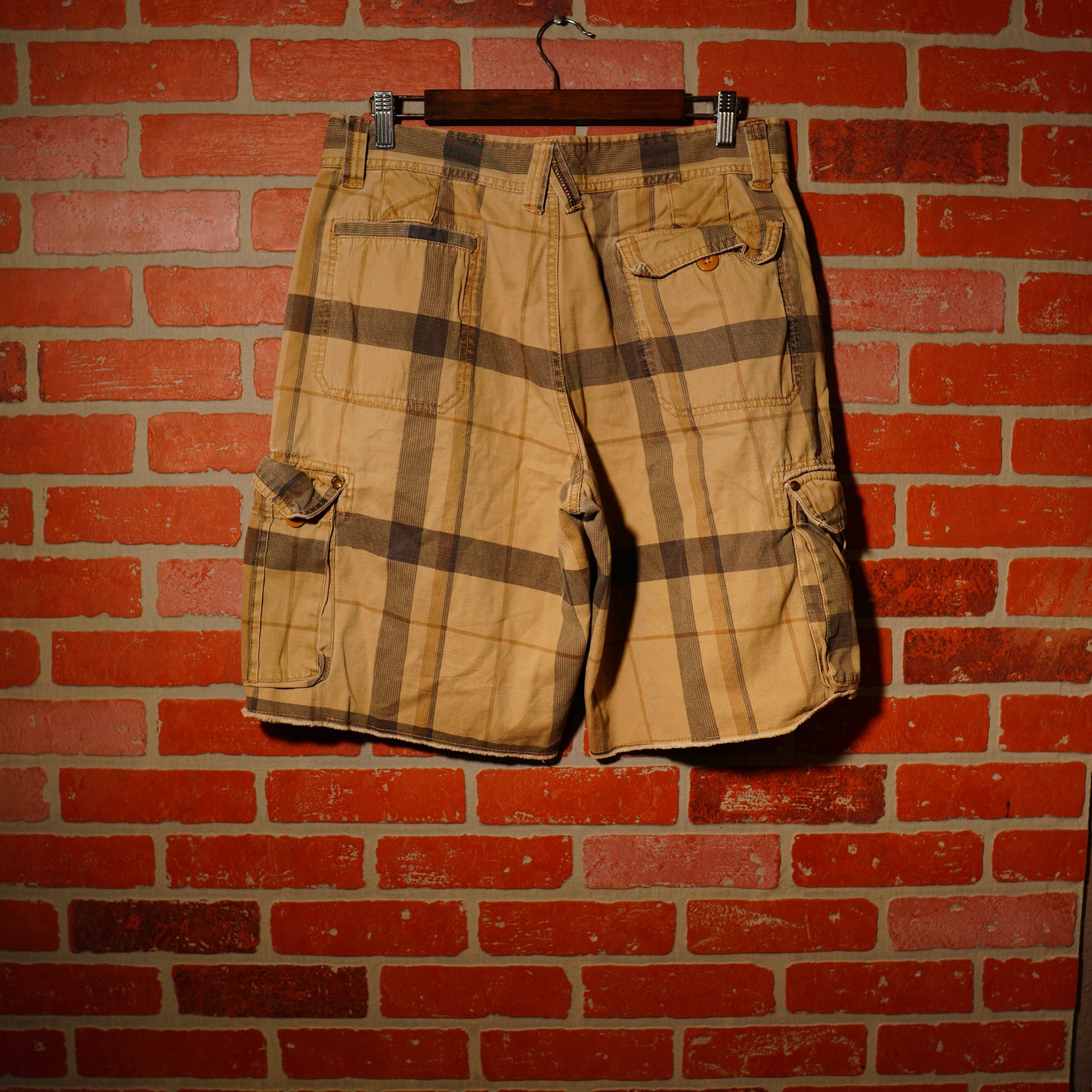 VTG Y2K OP Plaid Cargo Shorts