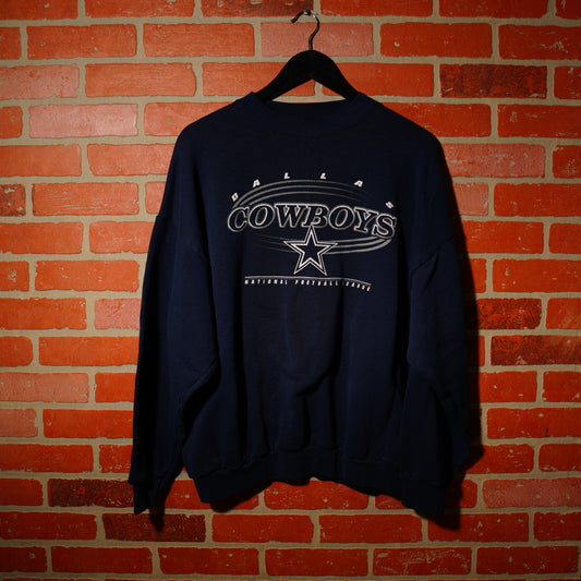 VTG NFL Dallas Cowboys Navy Logo Crewneck