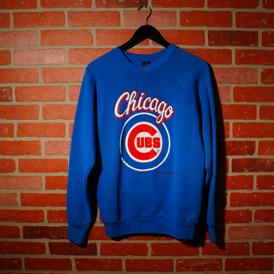 VTG 1989 MLB Chicago Cubs Blue Crewneck