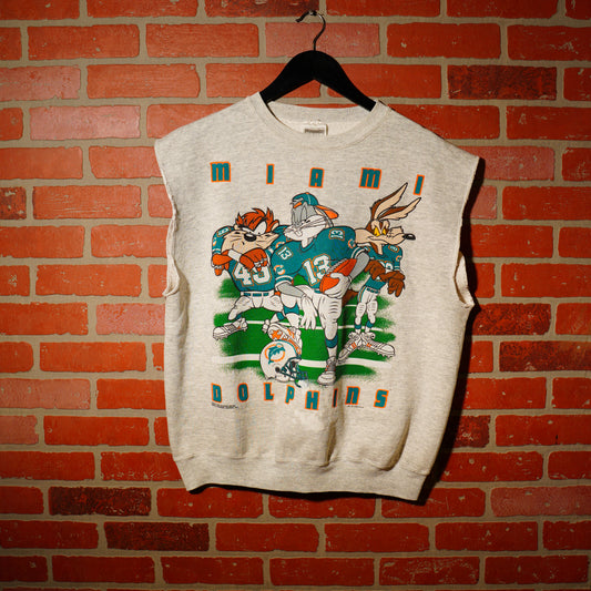 VTG 1993 NFL Miami Dolphins Cut-Off Crewneck