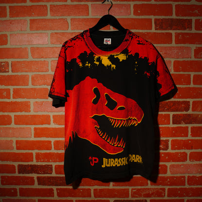 VTG 1993 Jurassic Park T-Rex Head AOP Tee