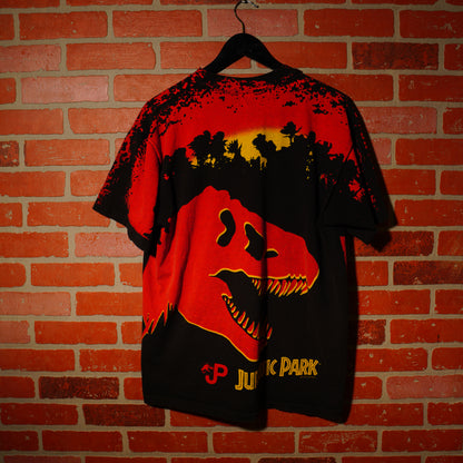 VTG 1993 Jurassic Park T-Rex Head AOP Tee