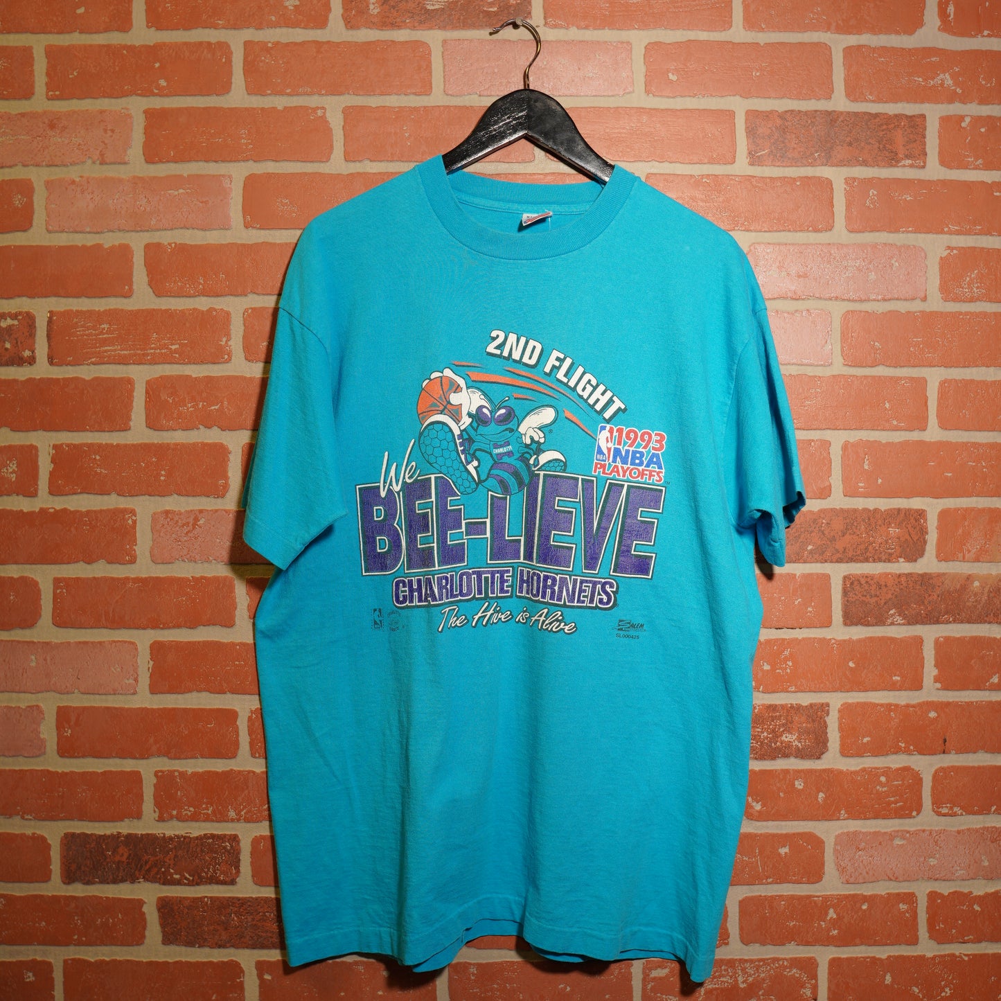 VTG 1993 NBA Charlotte Hornets 2nd Flight Playoff Tee