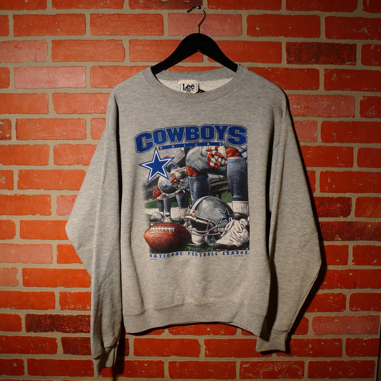 VTG 1997 NFL Dallas Cowboys Grey Crewneck