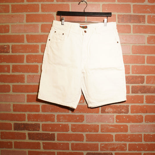 VTG Structure White Denim Jeans Shorts