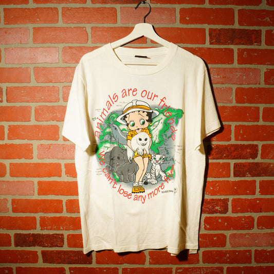 VTG Betty Boop Animals Are Our Friends Tee