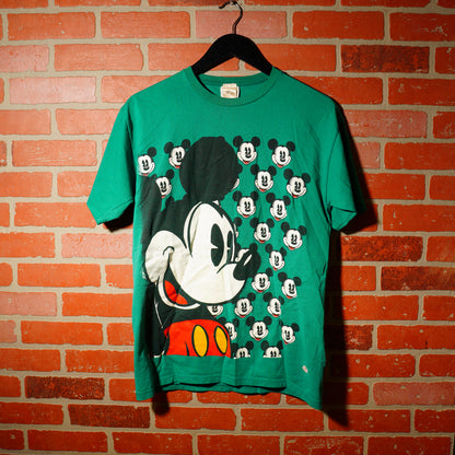 VTG Disney Mickey Mouse Green Repeating Tee