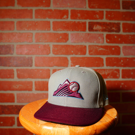MLB Colorado Rockies Grey/Burgundy 25th Anniversary Patch Fitted Hat
