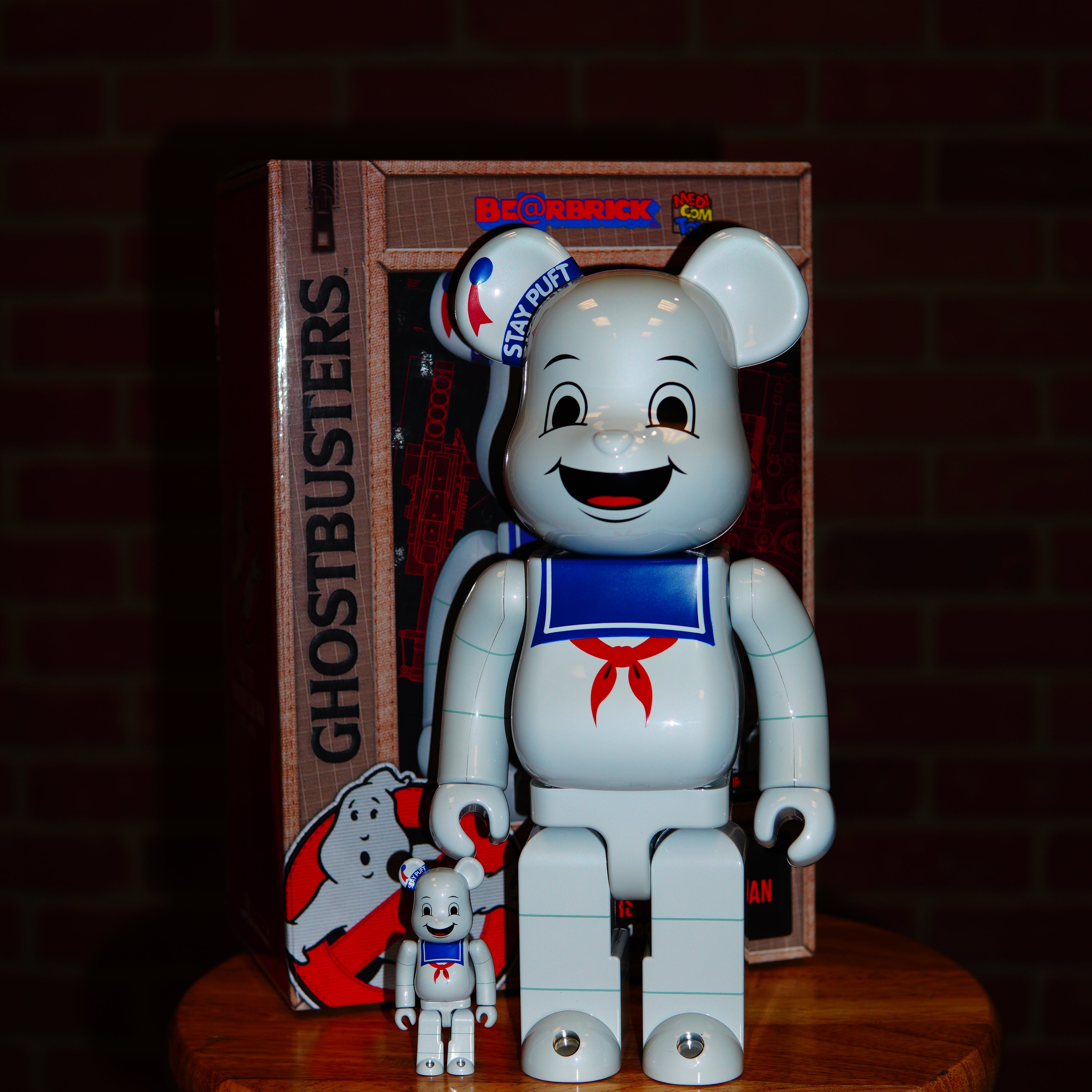 Bearbrick 400% & 100% Ghostbusters Stay Puff Marshmallow Man