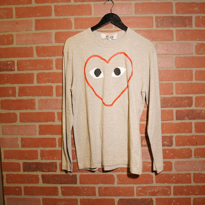 CDG Play Outline Heart Long Sleeve Tee