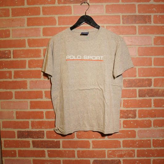 VTG Polo Sport Red Stripe Grey Tee