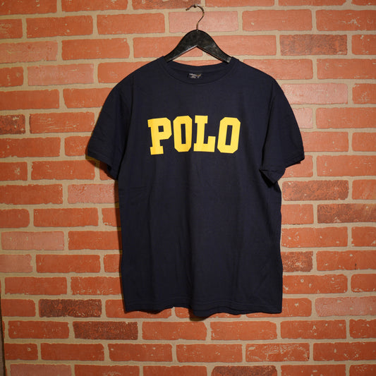 VTG Polo Sport Polo Yellow Logo Navy Tee