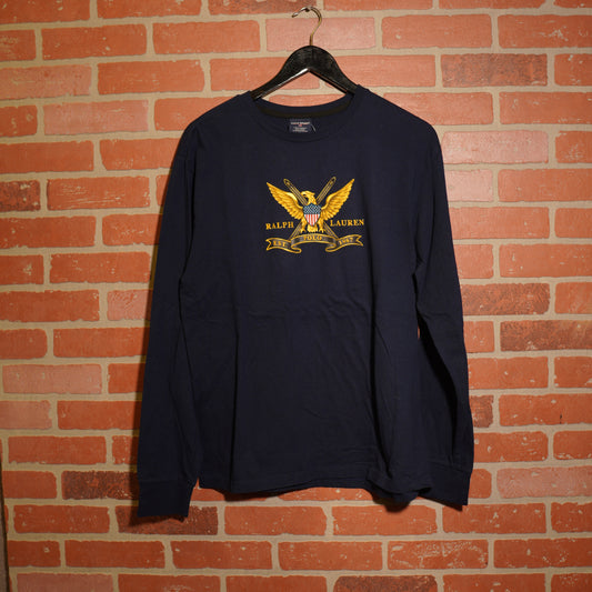 VTG Polo Sport Gold Crest L/S Navy Tee