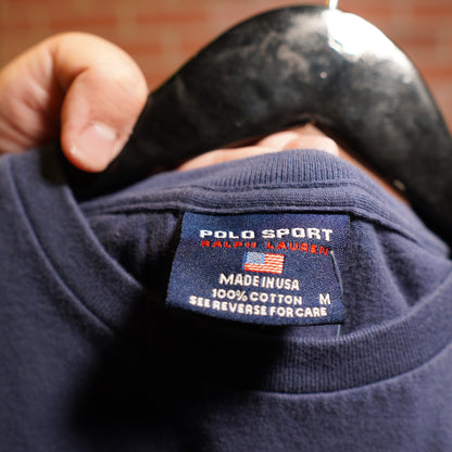 VTG Polo Jeans By Ralph Lauren Navy Flag L/S Tee