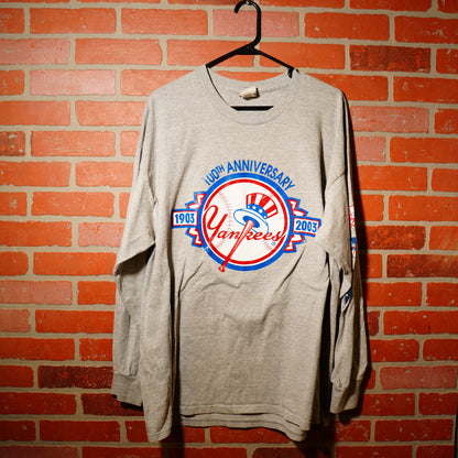 VTG 2003 MLB New York Yankees 100th Anniversary L/S Tee