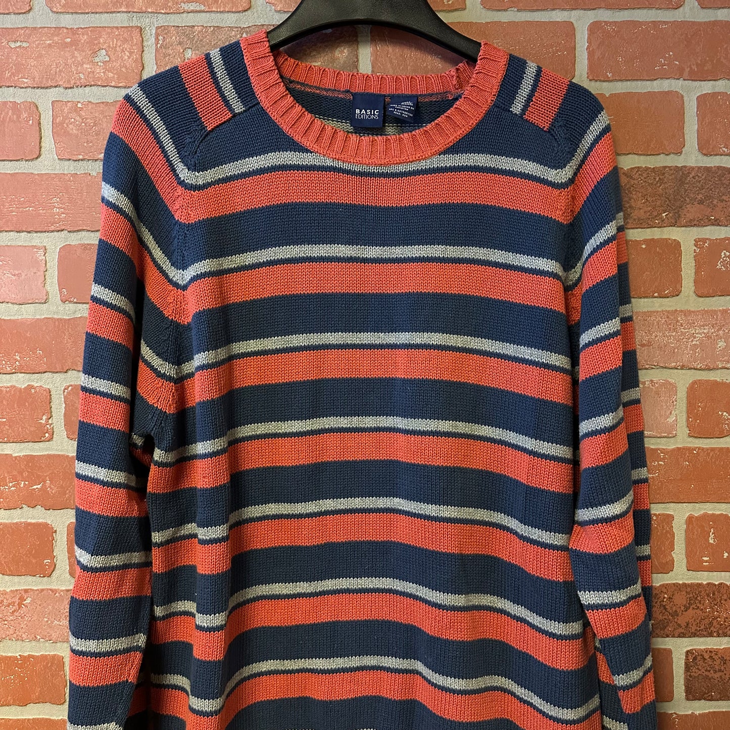 Basic Editions Orange/Blue Knit Sweater (11)