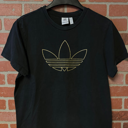 Adidas Gold Logo Black Tee (1)