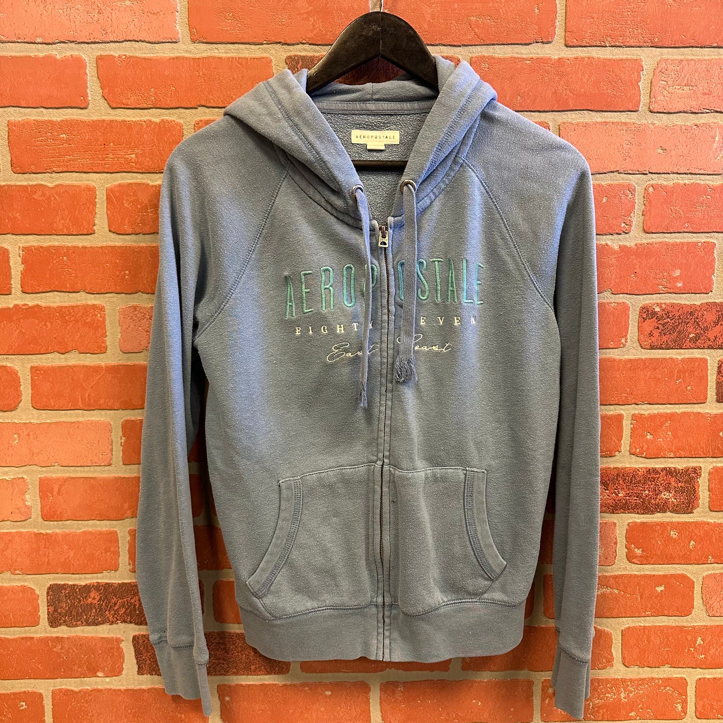 Aeropostale Light Blue Zip-Up Hoodie (35)