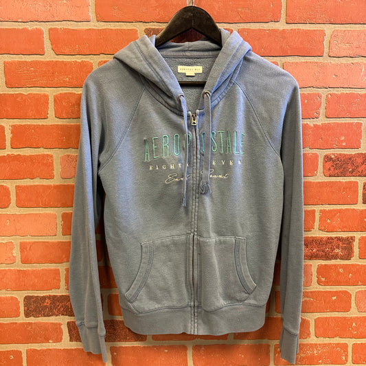 Aeropostale Light Blue Zip-Up Hoodie (35)
